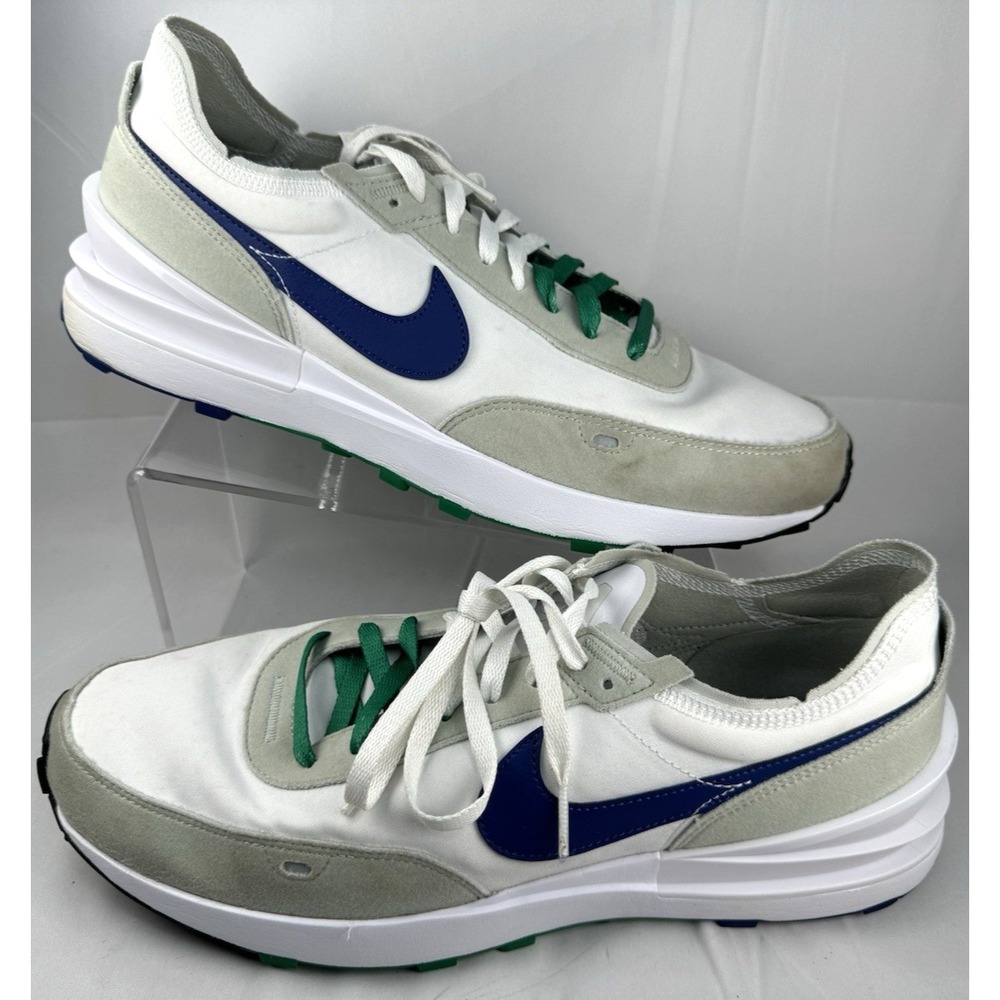 Nike Waffle One SE White Athletic Shoe FB8902-100 Mixed Laces Men's Size 13 VGC